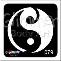 Glitter tattoo 079 Yin and Yan Pack Of 5 (079 Yin and Yan Pack Of 5)